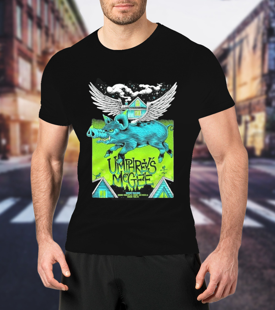 Umphrey's McGee Winged Pig Summer Tour 2026 Iowa City Des Moines Yuba T-Shirt