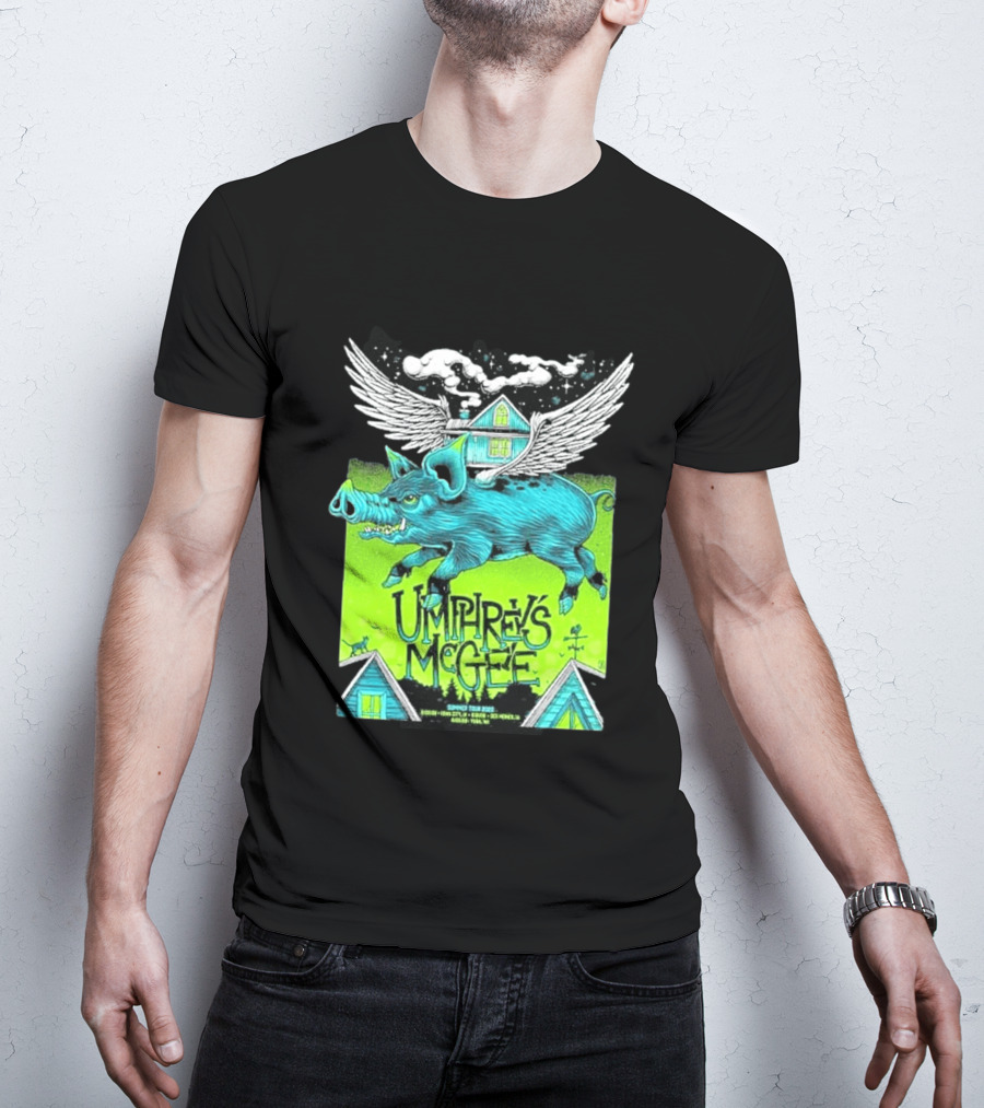 Umphrey's McGee Winged Pig Summer Tour 2026 Iowa City Des Moines Yuba T-Shirt
