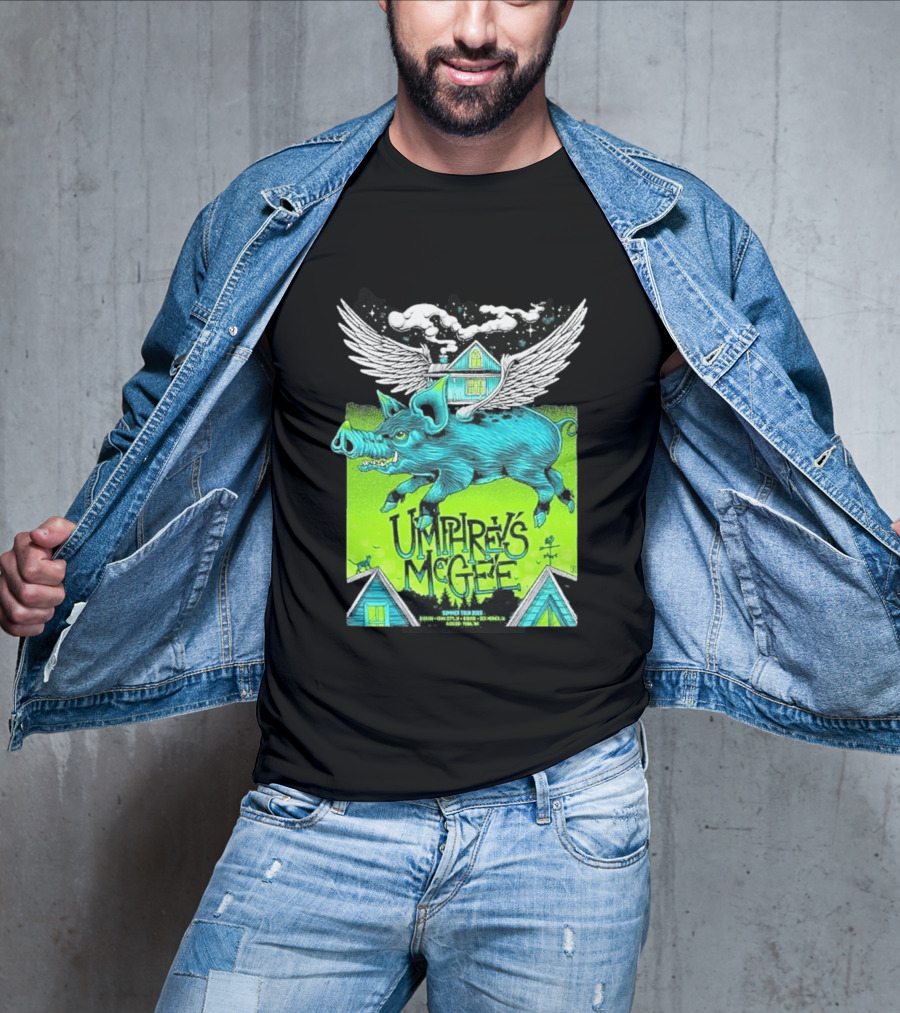 Umphrey's McGee Winged Pig Summer Tour 2026 Iowa City Des Moines Yuba T-Shirt