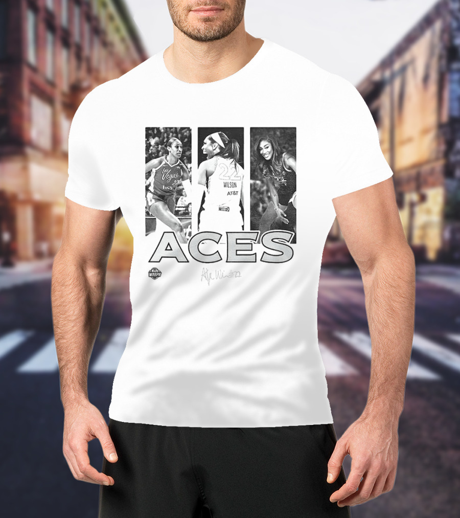 Las Vegas Aces A'ja Wilson 22 WNBA Team Player Hustle T-Shirt