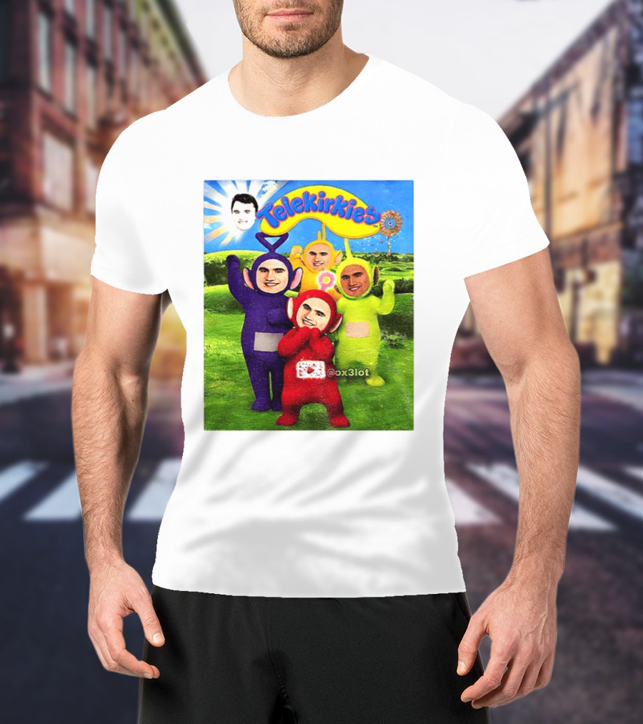 Charlie Kirk Telekirkies Meme Teletubbies Parody Face Swap T-Shirt