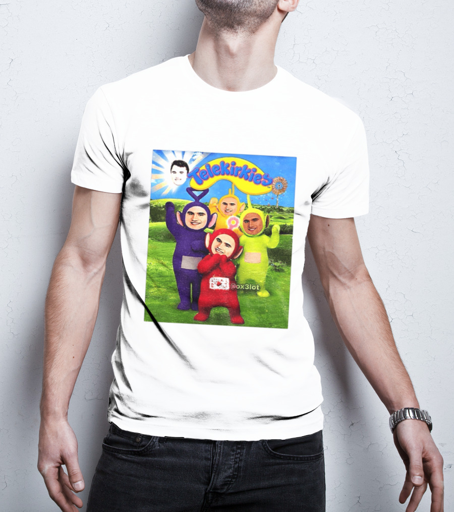 Charlie Kirk Telekirkies Meme Teletubbies Parody Face Swap T-Shirt