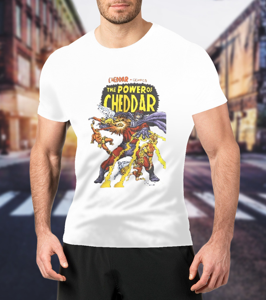 Cheddar Comics The Power Of Cheddar X Men Parody Superhero T-Shirt
