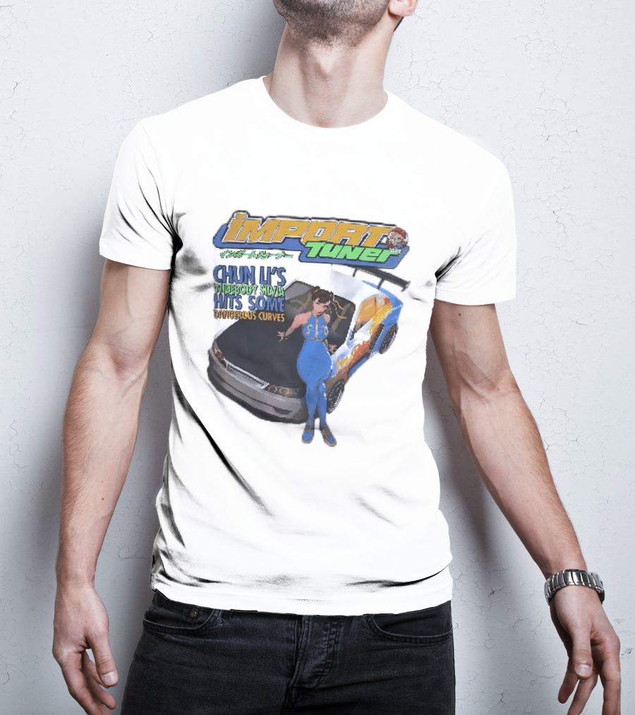 Import Tuner Chun Li's Widebody Silvia Hits Some Dangerous Curves Auto Racing Anime T-Shirt