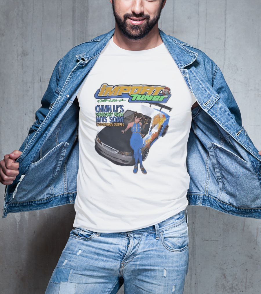 Import Tuner Chun Li's Widebody Silvia Hits Some Dangerous Curves Auto Racing Anime T-Shirt