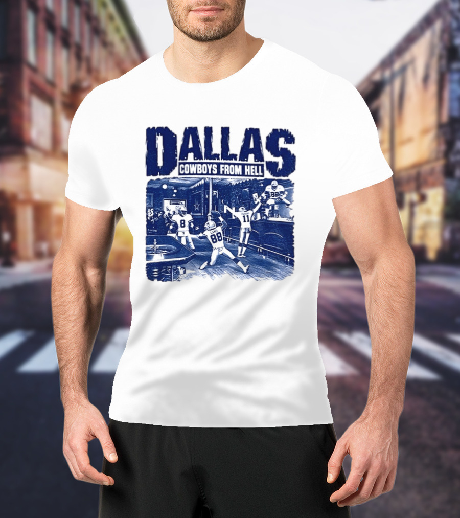 Dallas Cowboys From Hell Football Bar Scene T-Shirt
