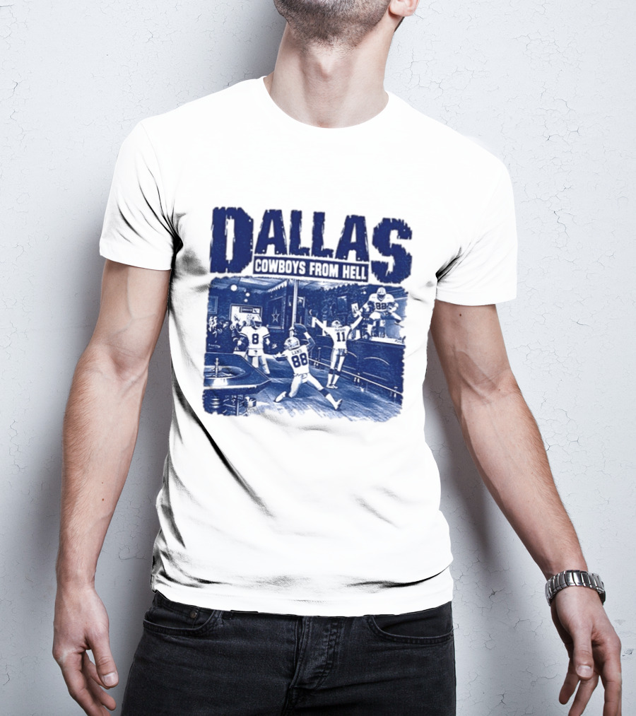 Dallas Cowboys From Hell Football Bar Scene T-Shirt