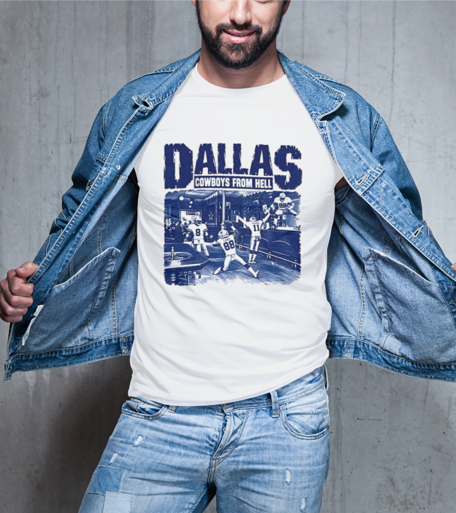 Dallas Cowboys From Hell Football Bar Scene T-Shirt