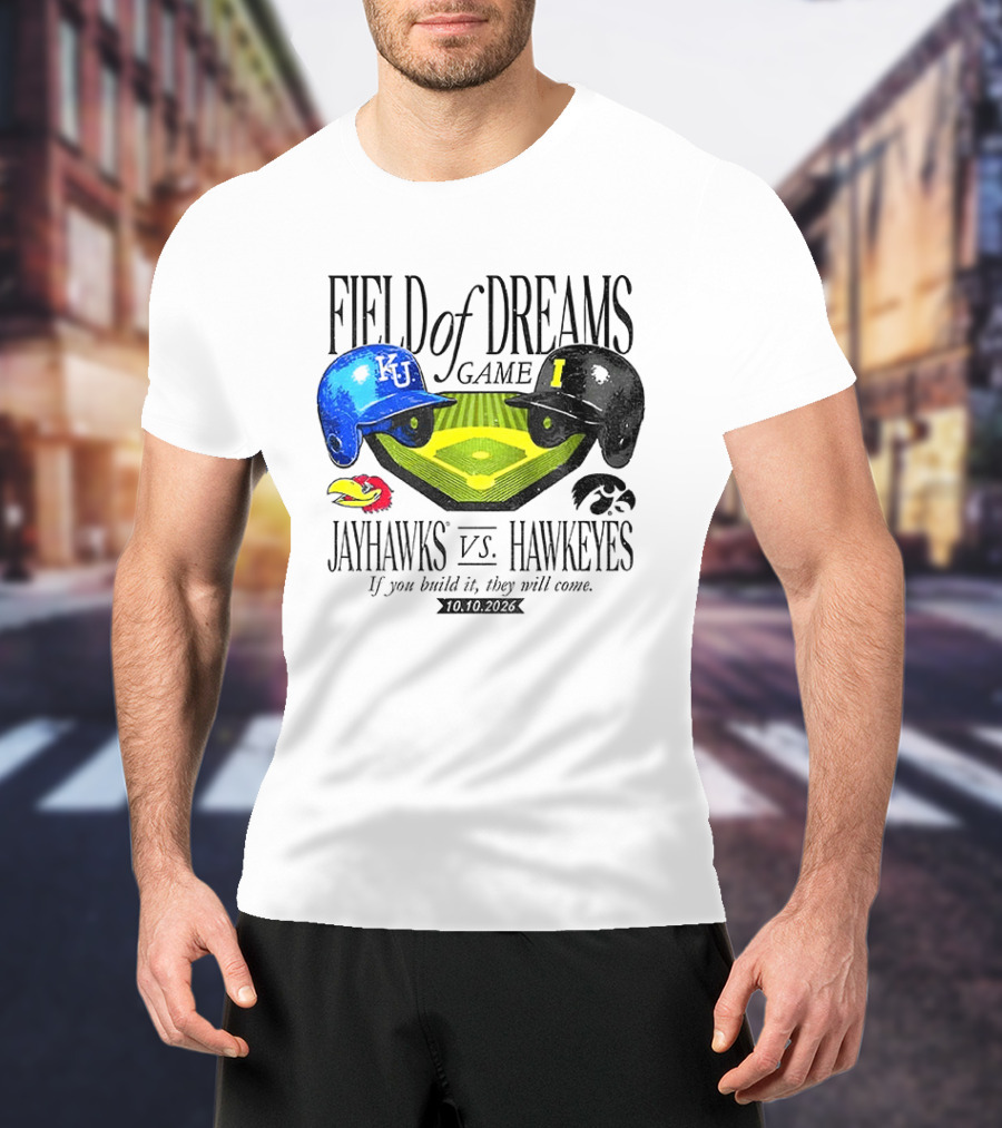 Field Of Dreams Game Kansas Jayhawks Vs Iowa Hawkeyes 10.10.2026 T-Shirt