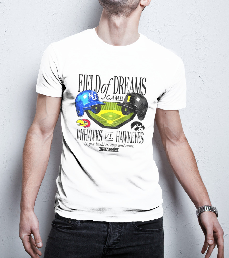 Field Of Dreams Game Kansas Jayhawks Vs Iowa Hawkeyes 10.10.2026 T-Shirt
