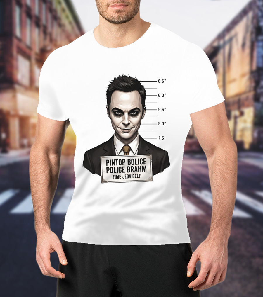 Sheldon Cooper Shot Parody Pintop Police Joker T-Shirt