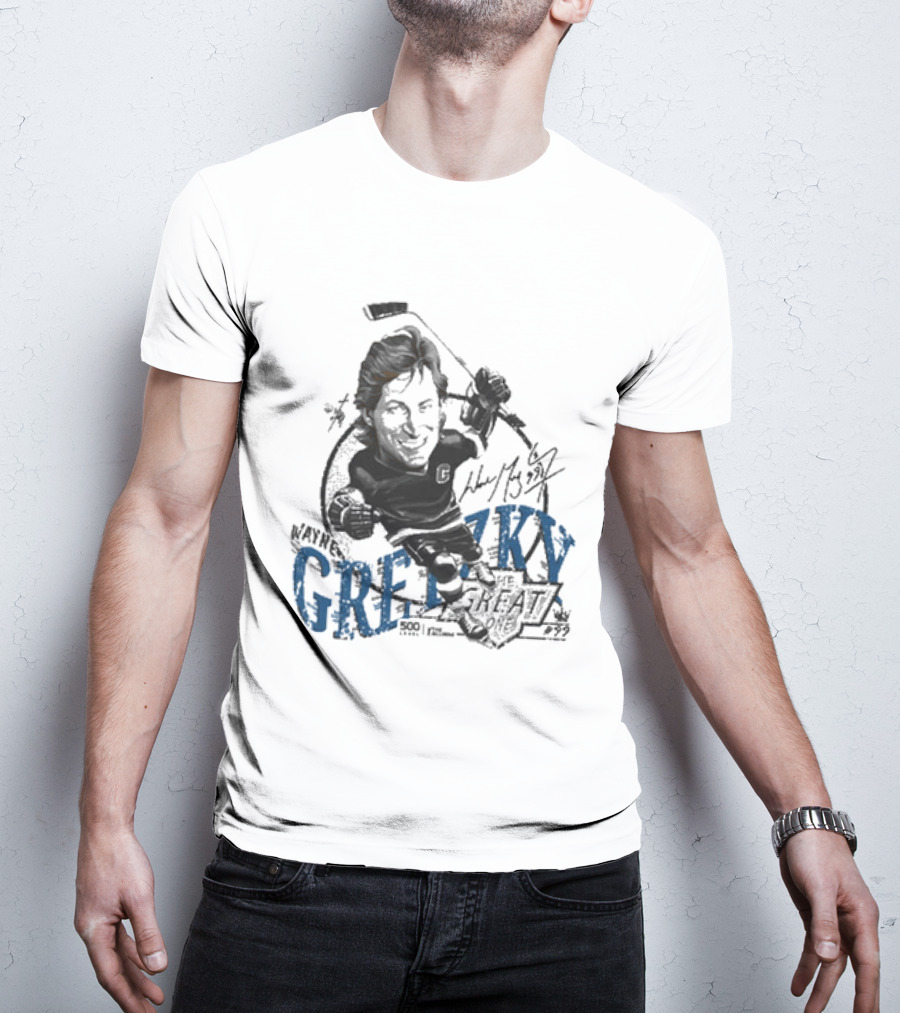 Wayne Gretzky Los Angeles Kings Bruce Stark Collection Wave 99 Hockey 1992 Edition T-Shirt
