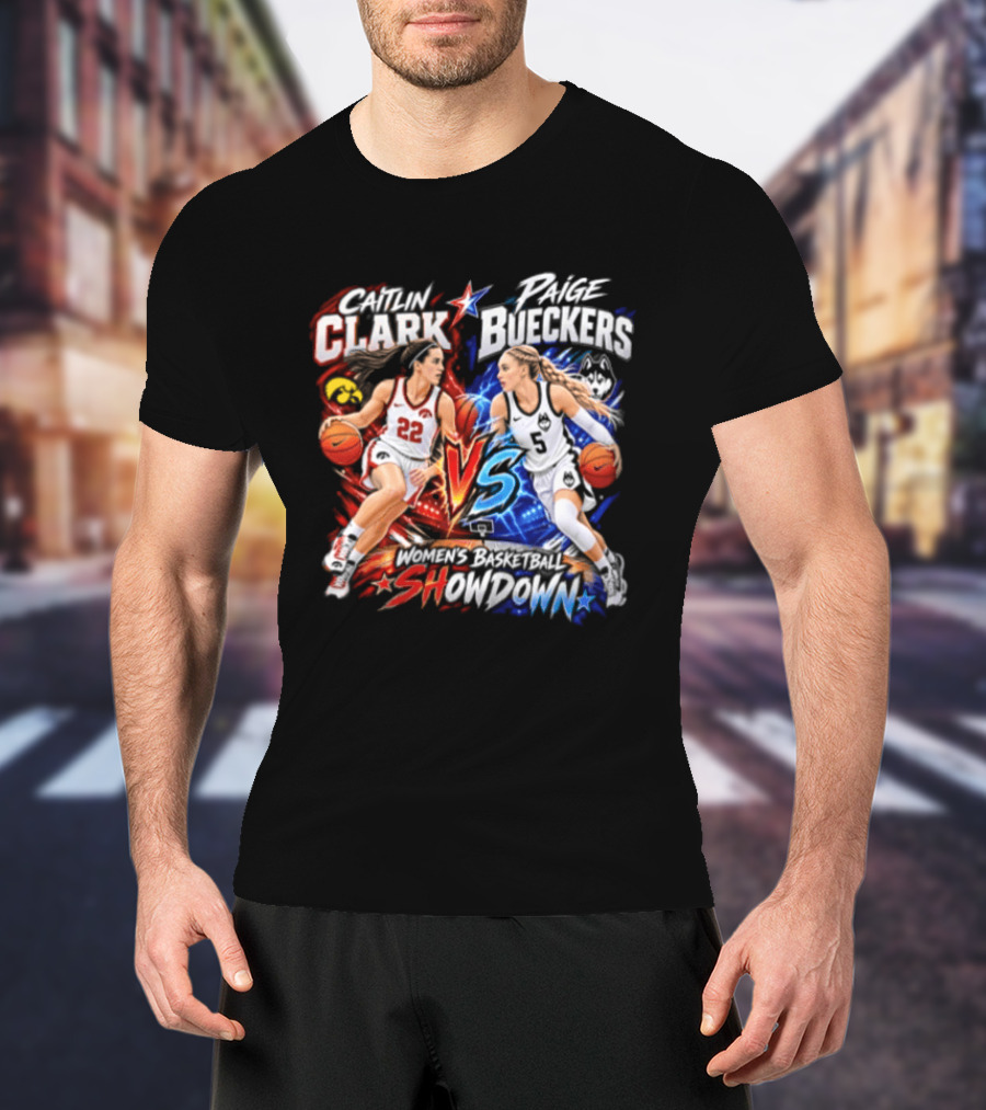 Caitlin Clark Paige Bueckers Basketball Showdown VS Rivalry T-Shirt