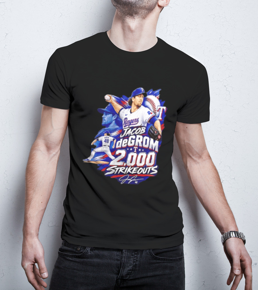 Jacob DeGrom 2 000 Career Strikeouts History Made T-Shirt