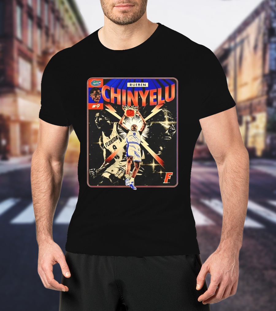 Rueben Chinyelu Florida Gators Basketball #9 NCAA Slam Dunk Star T-Shirt