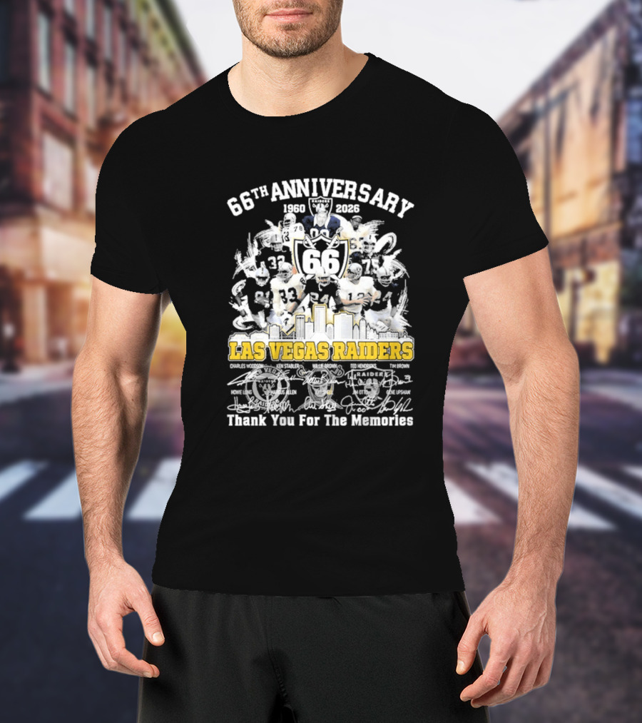 Las Vegas Raiders 66th Anniversary 1960 2026 Thank You For The Memories Celebration T-Shirt
