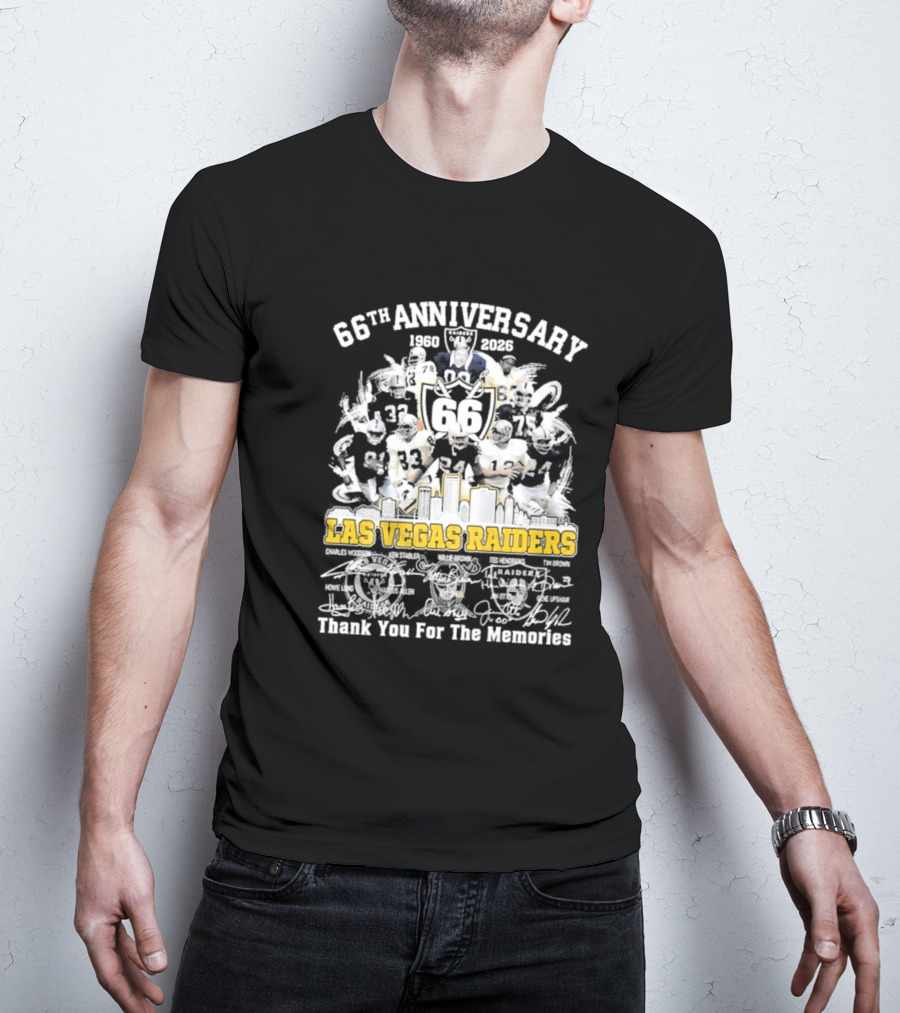 Las Vegas Raiders 66th Anniversary 1960 2026 Thank You For The Memories Celebration T-Shirt