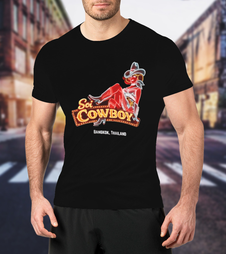 Soi Cowboy Bangkok Thailand Cowgirl Neon Sign T-Shirt
