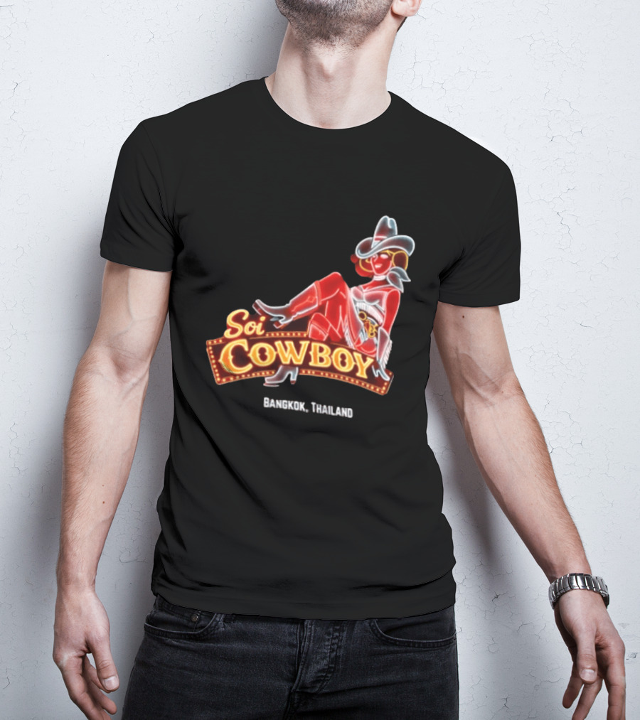 Soi Cowboy Bangkok Thailand Cowgirl Neon Sign T-Shirt