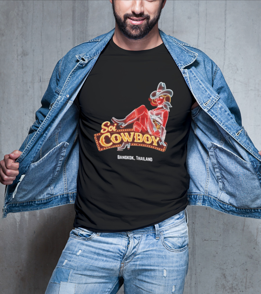 Soi Cowboy Bangkok Thailand Cowgirl Neon Sign T-Shirt