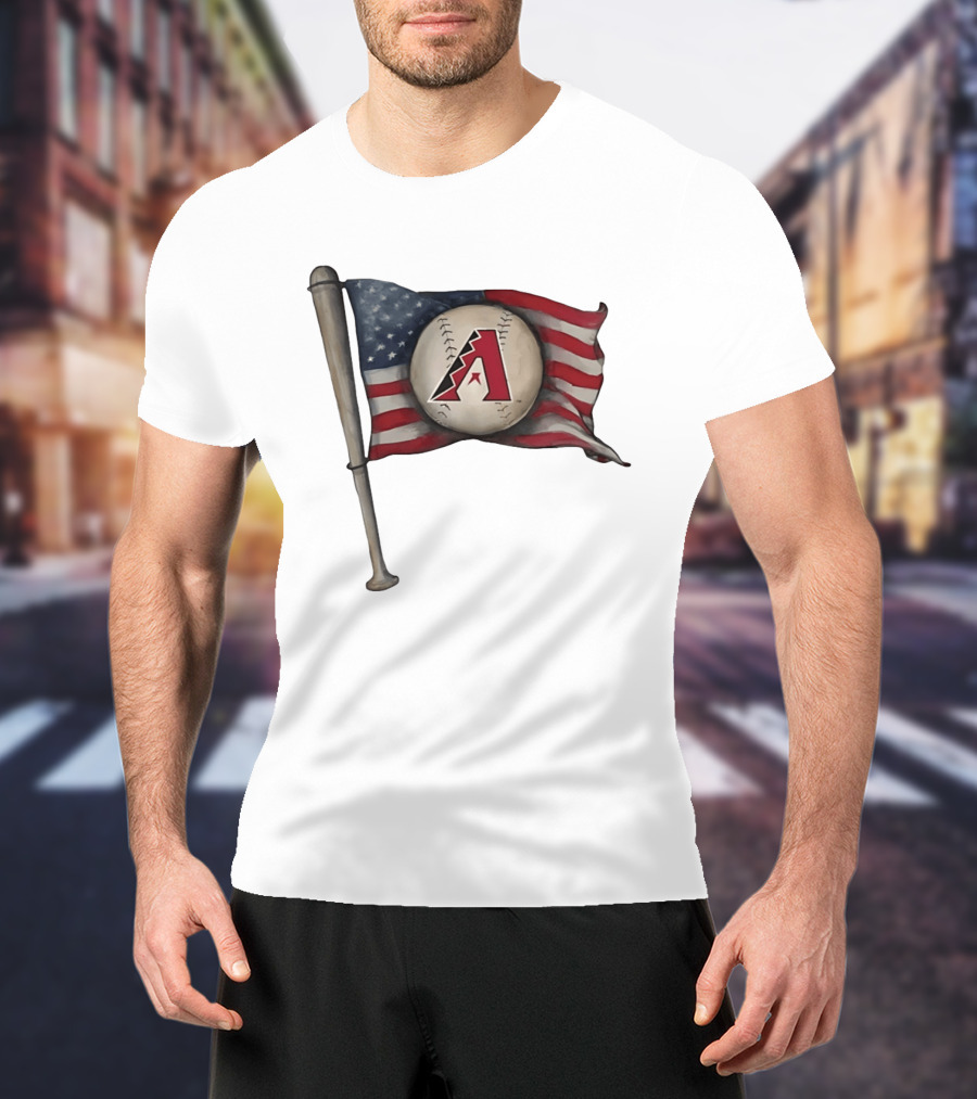 Arizona Diamondbacks American Flag Baseball Bat T-Shirt