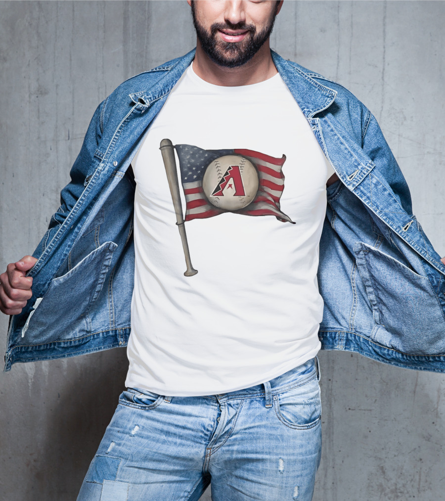 Arizona Diamondbacks American Flag Baseball Bat T-Shirt