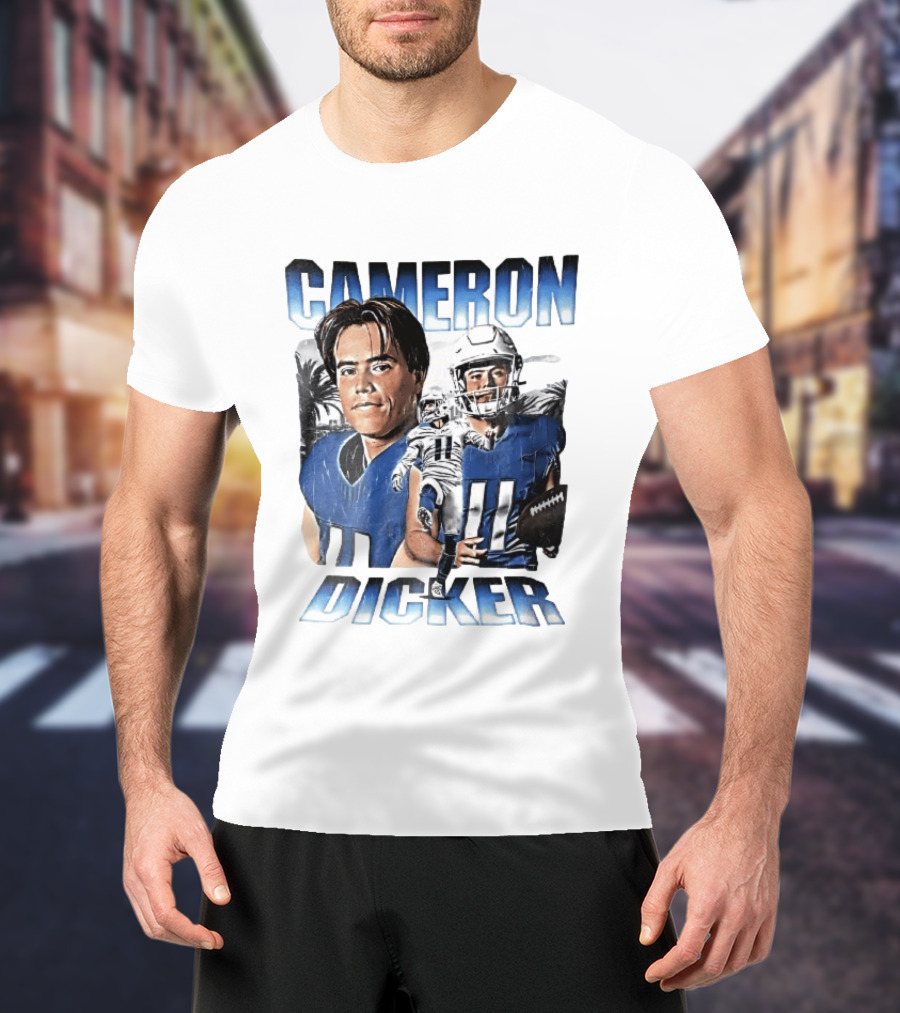 Cameron Dicker Football Palm Trees Player Portraits Kicking Bootleg T-Shirt