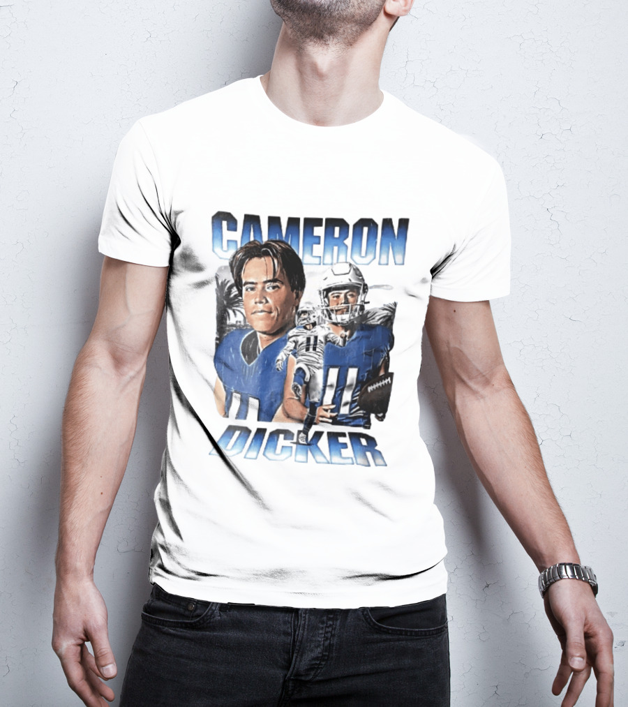 Cameron Dicker Football Palm Trees Player Portraits Kicking Bootleg T-Shirt