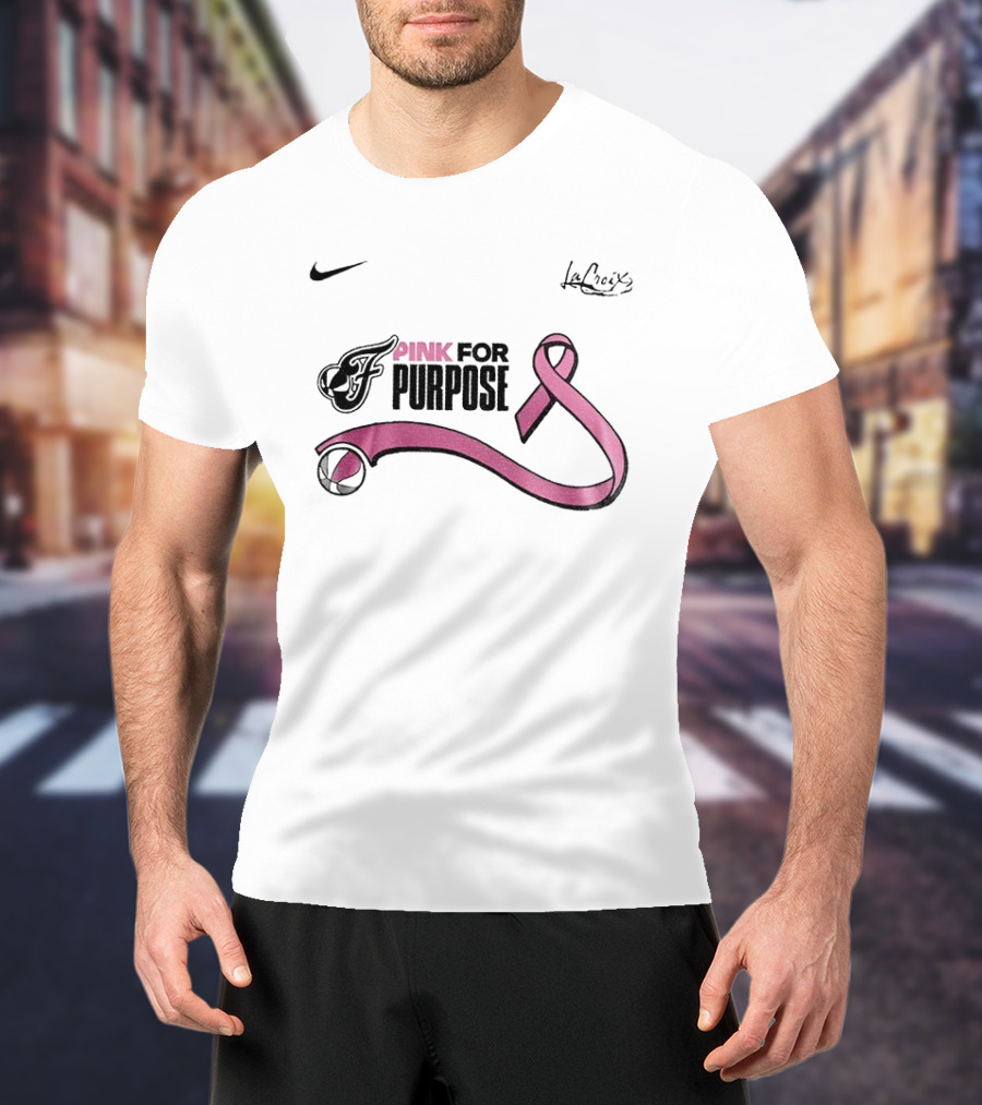 Nike LaCroix Indiana Fever Pink Ribbon Pink For Purpose T-Shirt