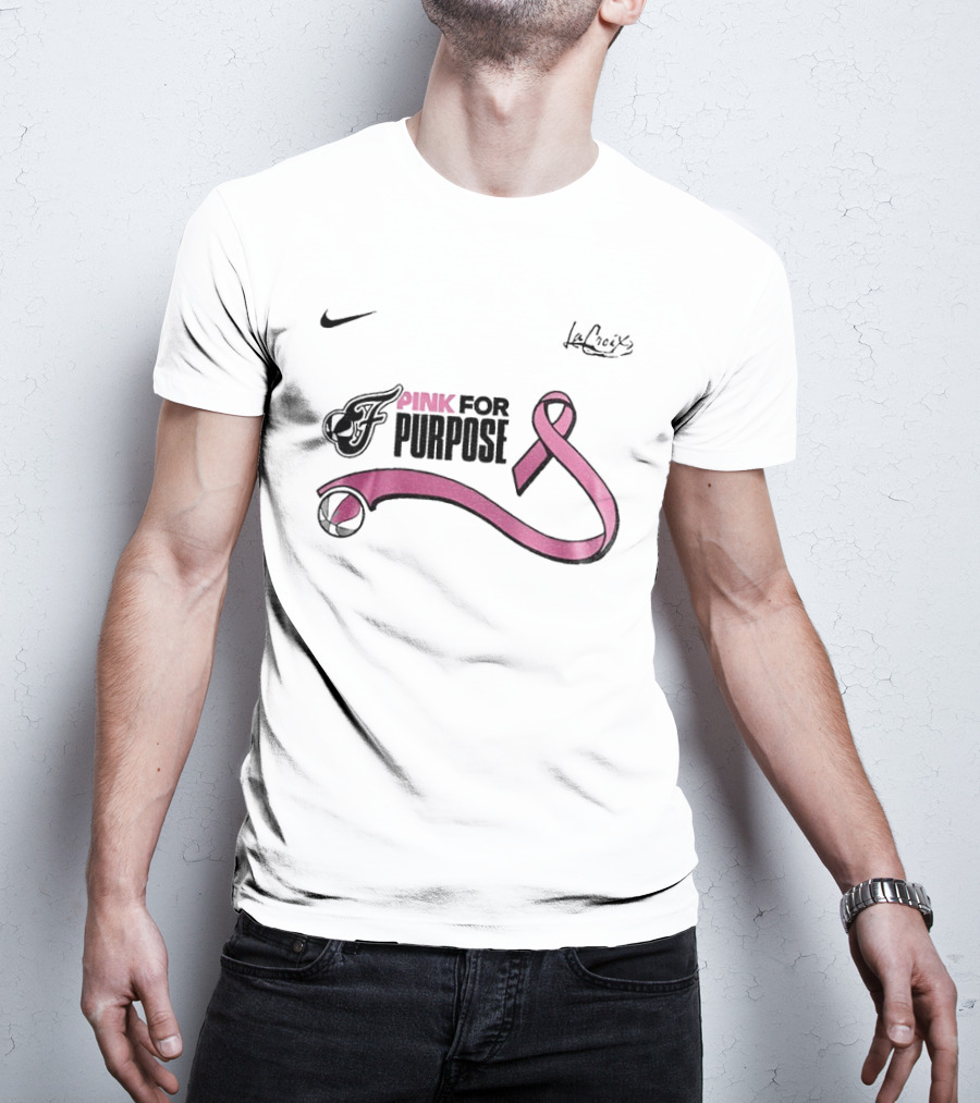 Nike LaCroix Indiana Fever Pink Ribbon Pink For Purpose T-Shirt