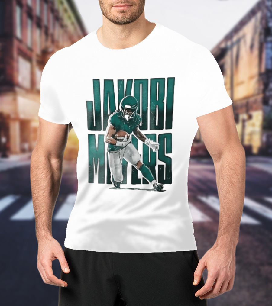 Jakobi Meyers Football Player Carrying Ball Distressed T-Shirt