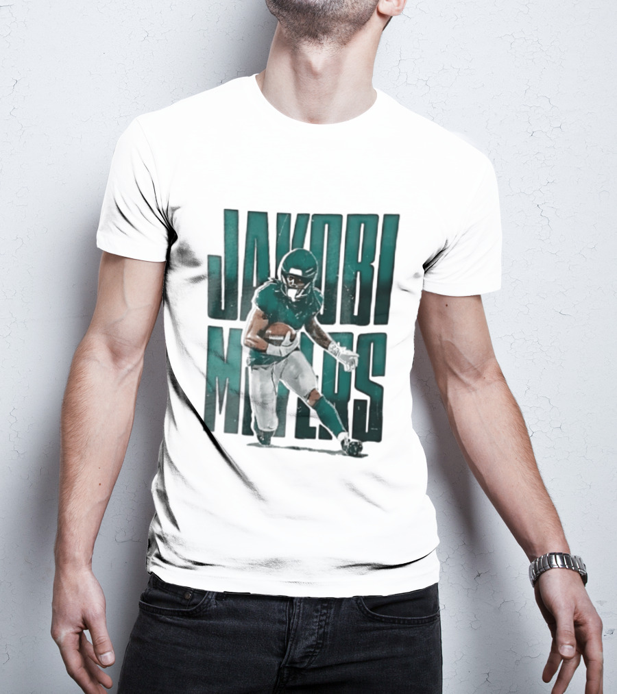 Jakobi Meyers Football Player Carrying Ball Distressed T-Shirt