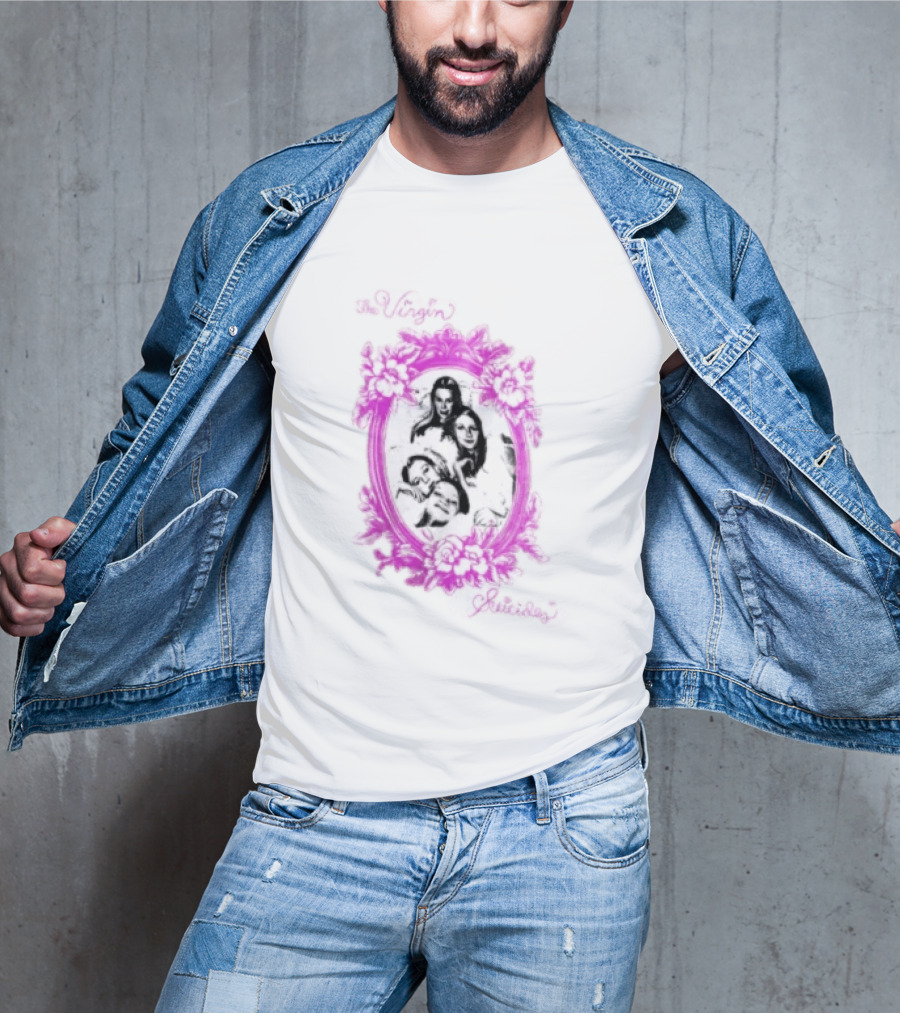 The Virgin Suicides Girls Pink Floral Oval Frame T-Shirt