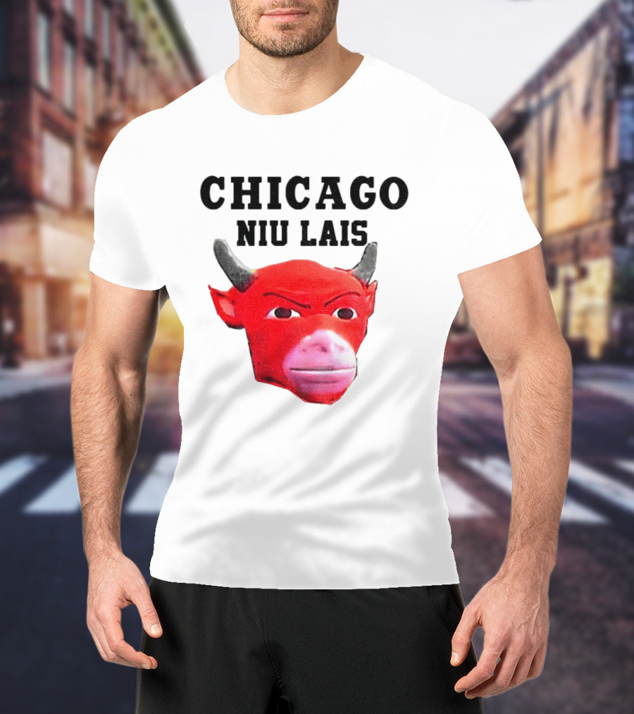 Chicago Bulls Niu Lais Red Bull Head T-Shirt