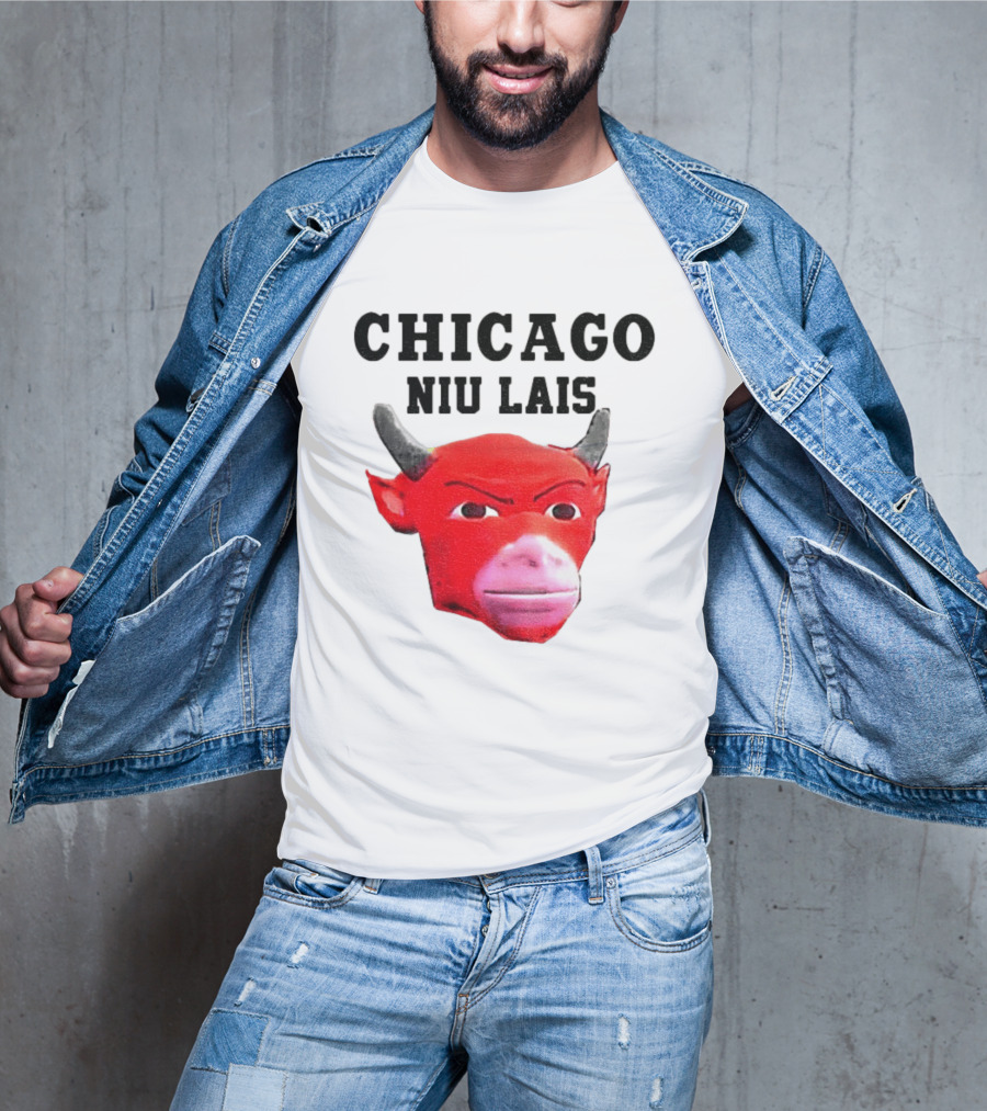 Chicago Bulls Niu Lais Red Bull Head T-Shirt