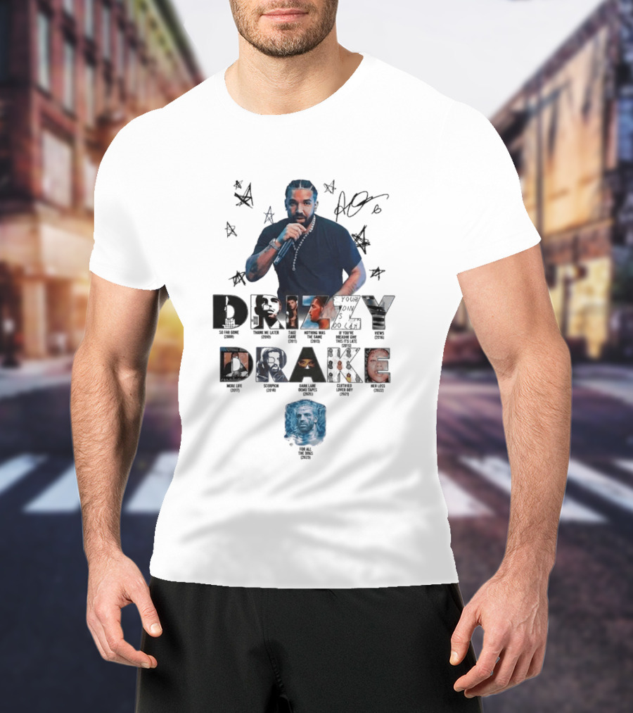 Drake Drizzy Album Titles Collage Hip Hop Artist Montage T-Shirt