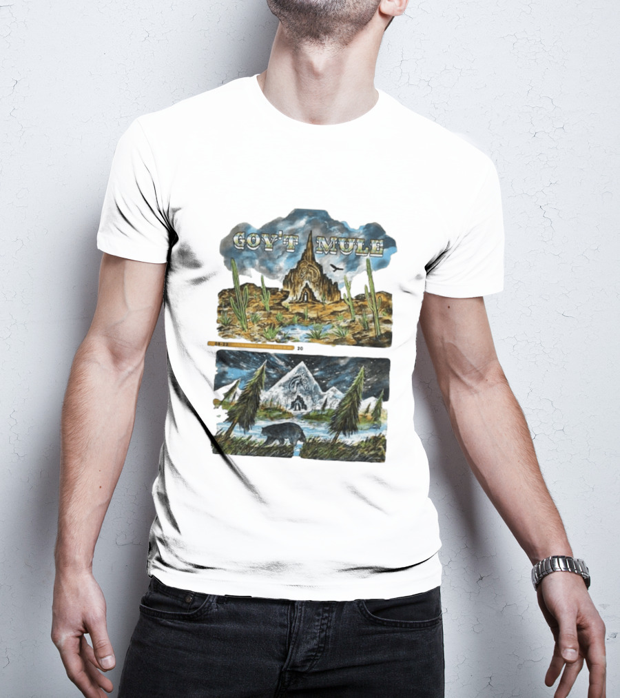 Govt Mule Two Night Kicking In Your Stall 2026 Santa Fe Aug 22 Vail Aug 23 Desert Scene Bear Mountain T-Shirt