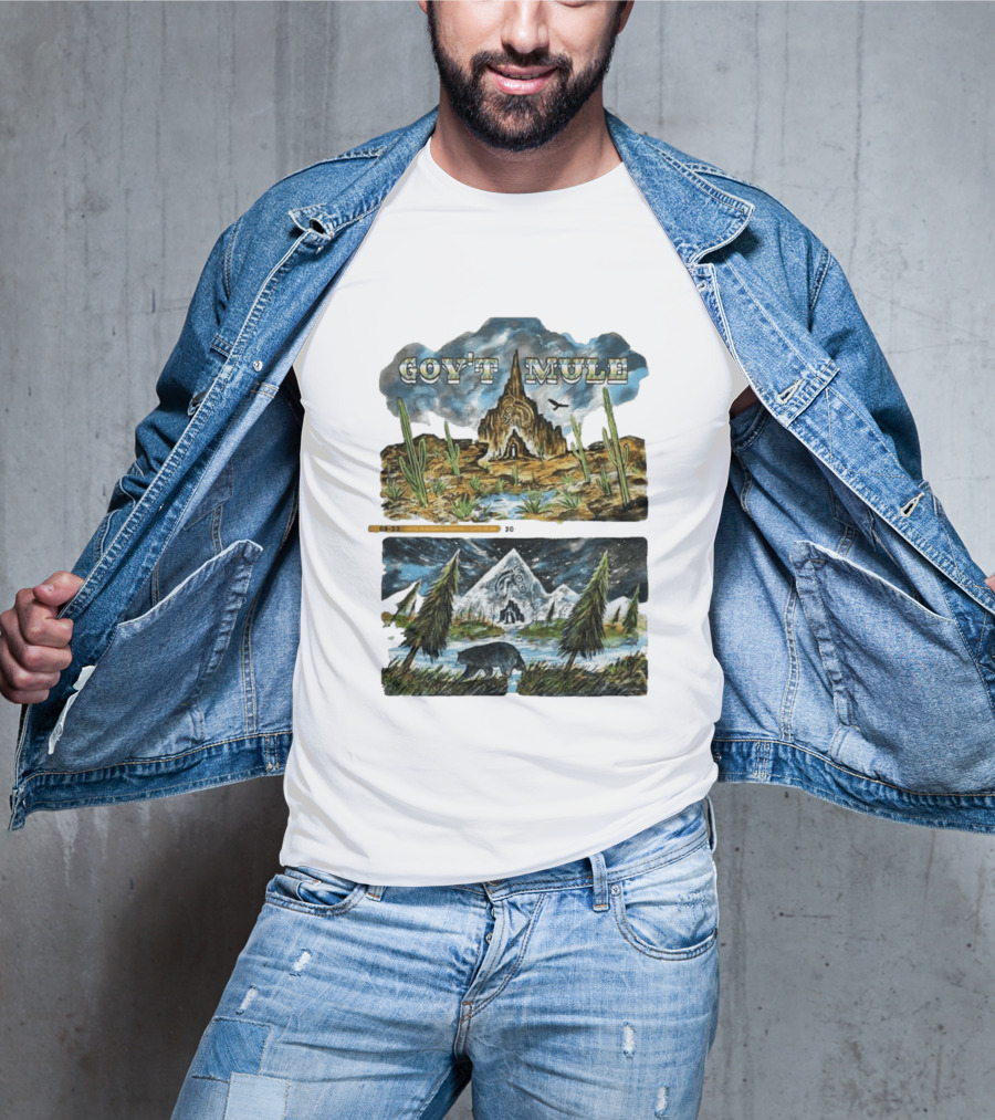 Govt Mule Two Night Kicking In Your Stall 2026 Santa Fe Aug 22 Vail Aug 23 Desert Scene Bear Mountain T-Shirt