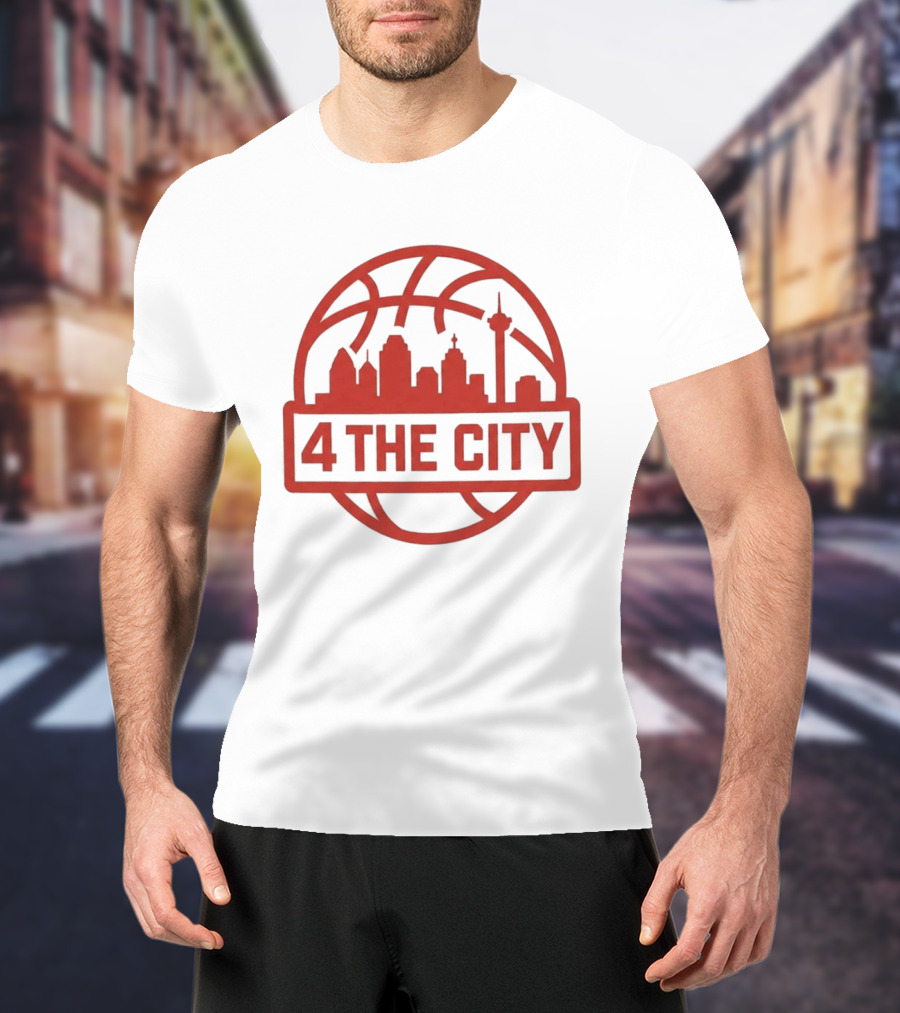 Kingston Flemings Basketball City Skyline 4 The City T-Shirt
