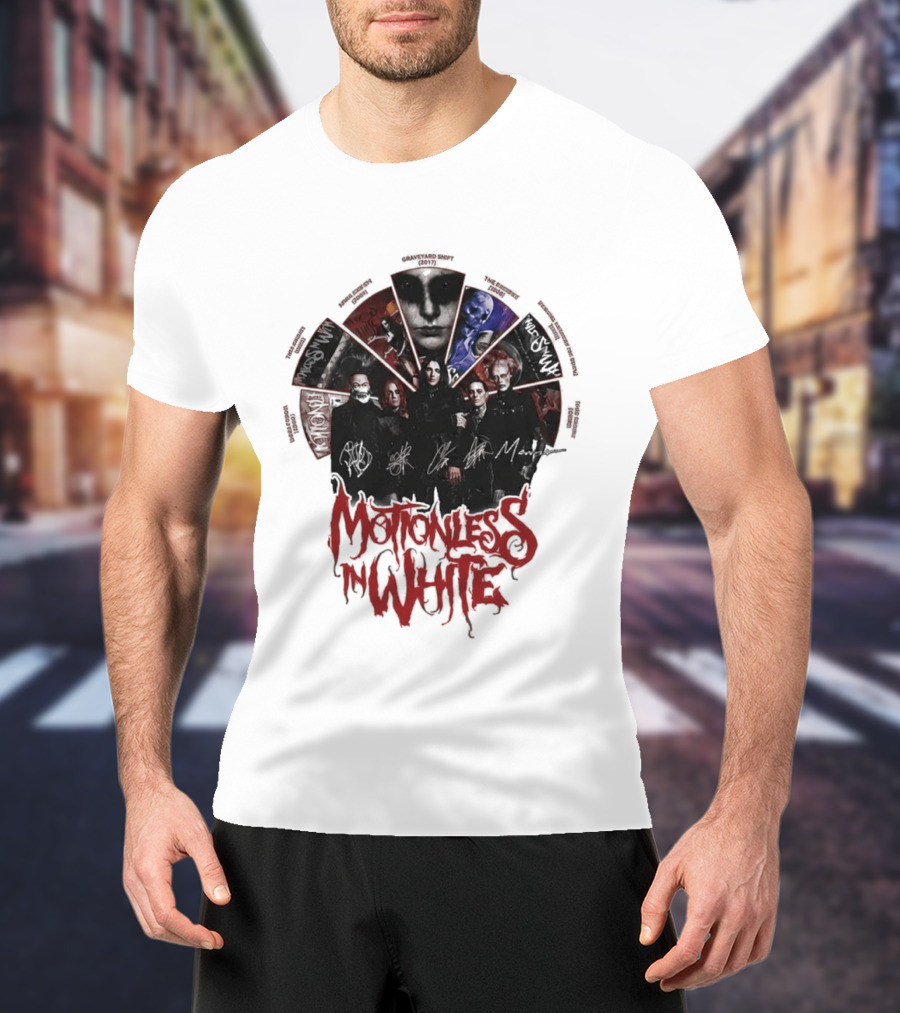 Motionless In White Band Album Art Collage Wheel T-Shirt