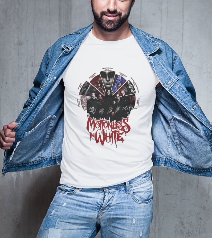 Motionless In White Band Album Art Collage Wheel T-Shirt