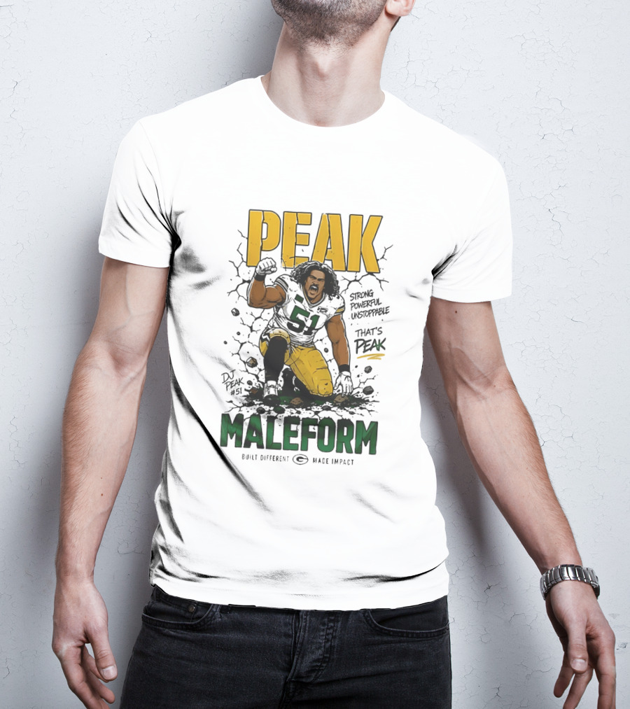 Peak Maleform Green Bay Packers #61 Strong Powerful Unstoppable T-Shirt