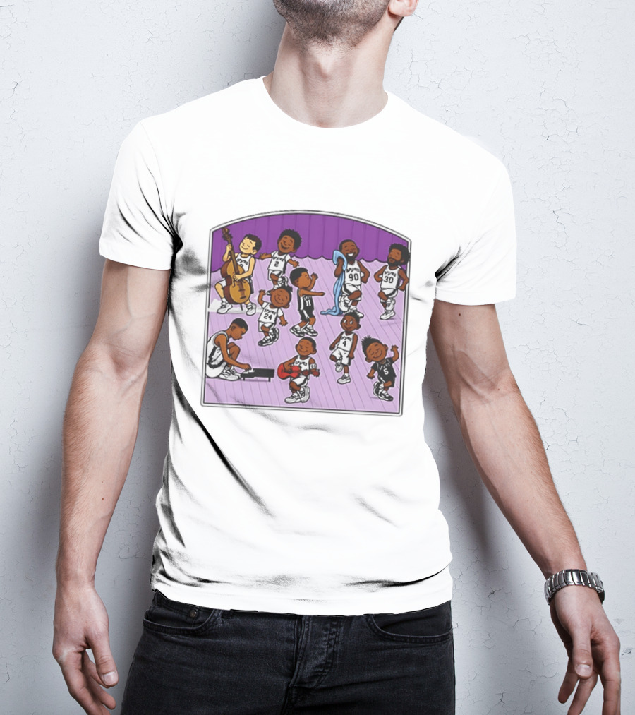 San Antonio Spurs Cartoon Players Music Band Comedy T-Shirt