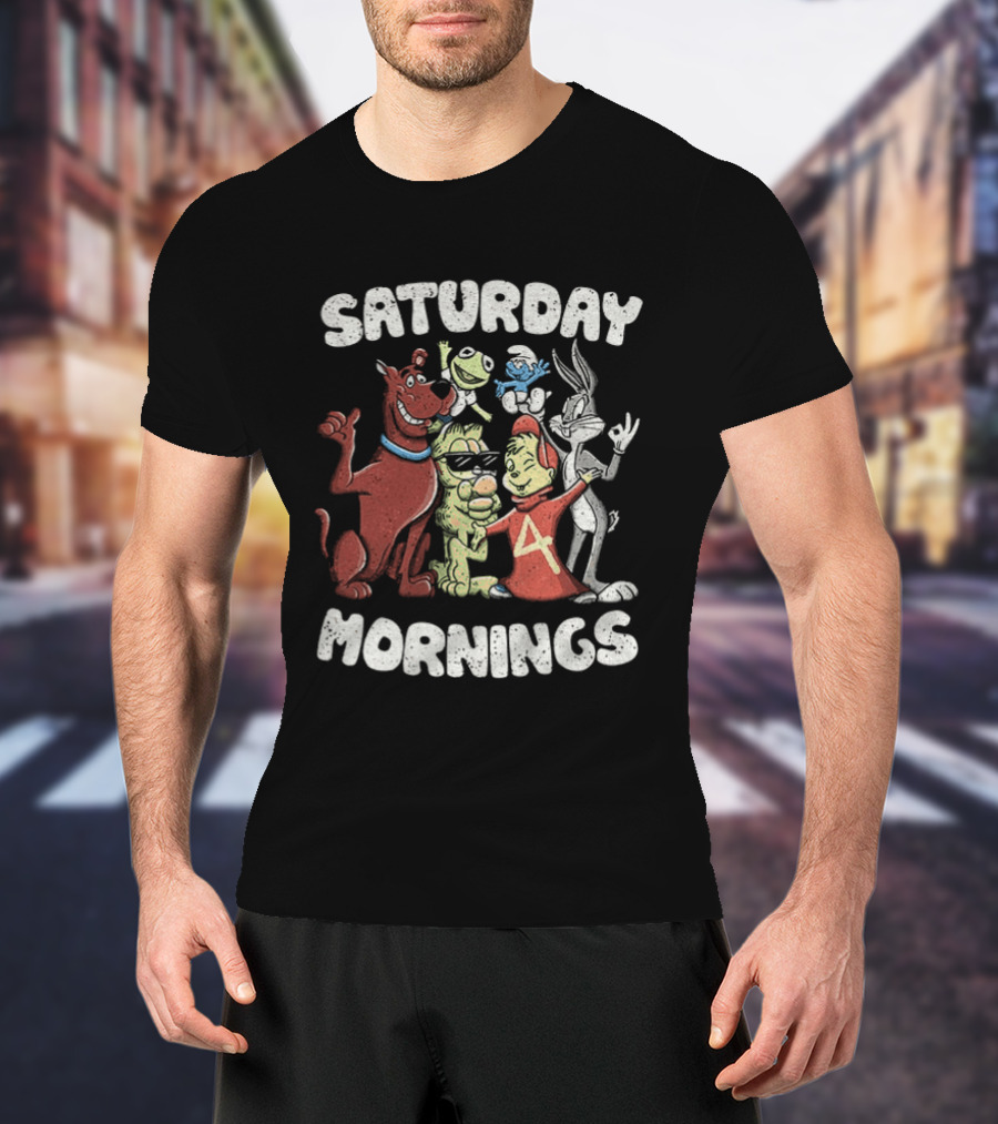 Saturday Mornings With Classic Cartoon Characters T-Shirt