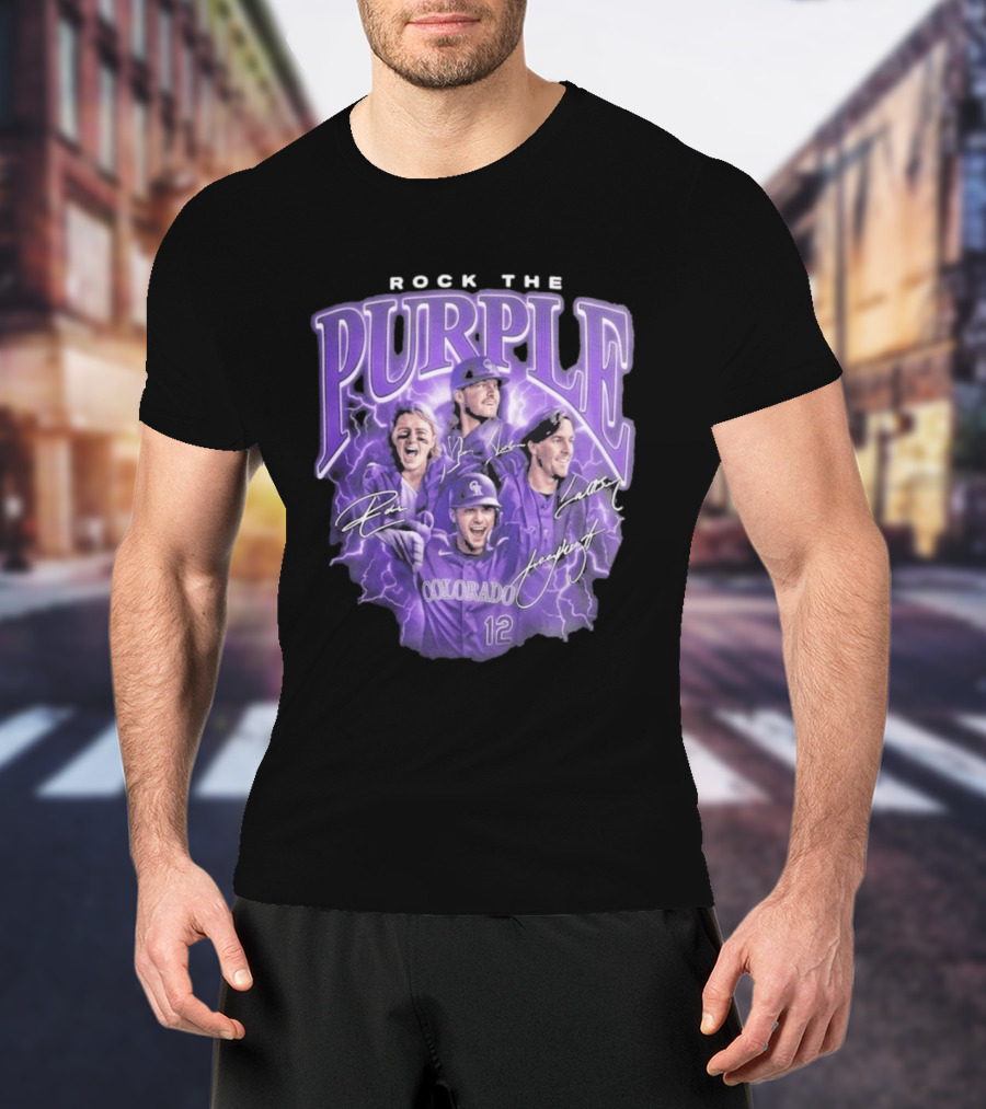 Colorado Rockies Rock The Purple 2026 Team Signatures T-Shirt