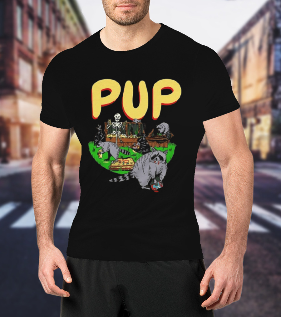 Pup The Band Racoon 2026 Tour Toronto ON Canada Pop Up Festive Skeleton Party T-Shirt