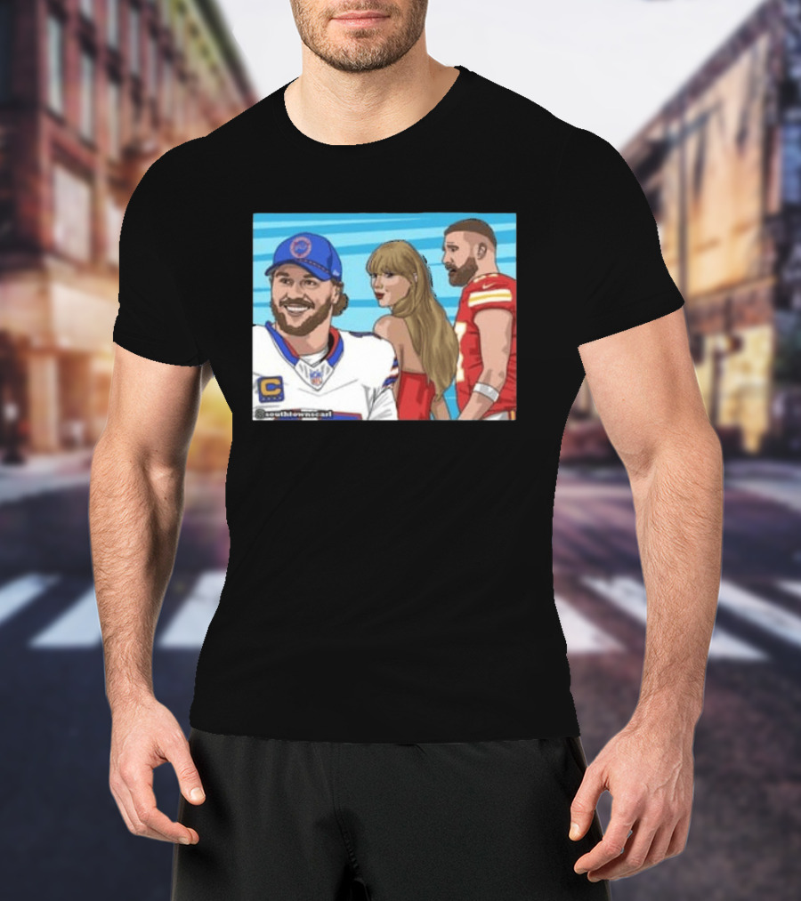 Josh Allen And Taylor With Kelce Stu McCallister सेटअप T-Shirt