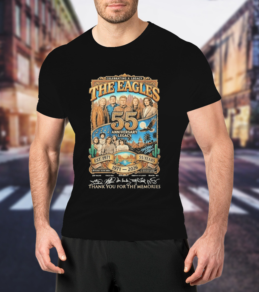 Celebrating A Legacy The Eagles 55 Anniversary 1971 2026 Thank You For The Memories T-Shirt