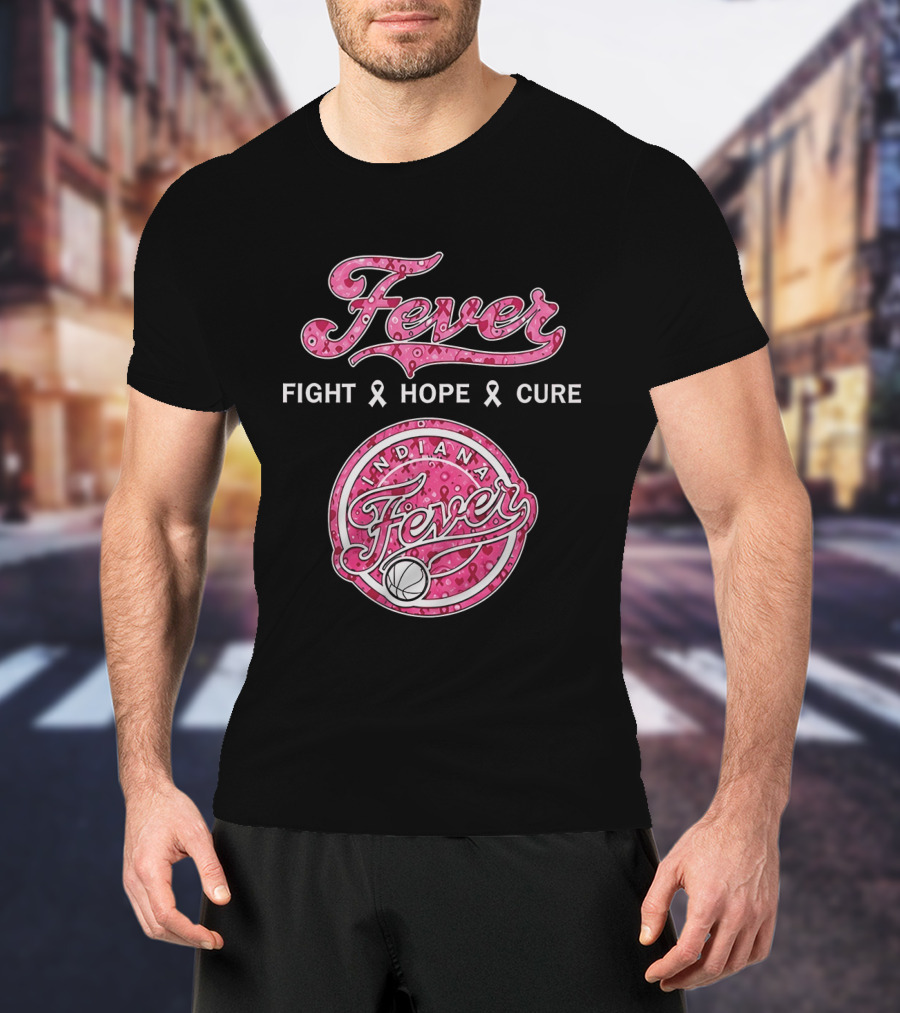 Indiana Fever Fight Hope Cure Breast Cancer Awareness Ribbon Fever 2026 T-Shirt