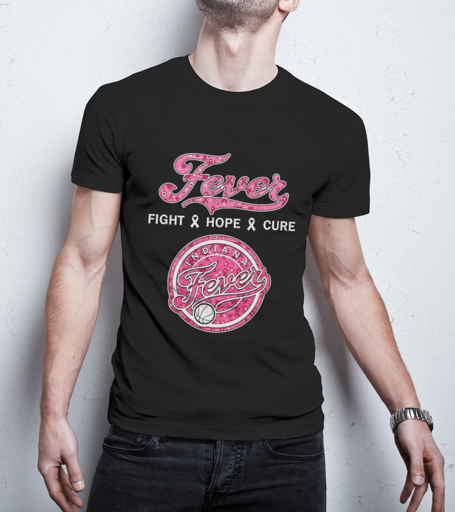 Indiana Fever Fight Hope Cure Breast Cancer Awareness Ribbon Fever 2026 T-Shirt